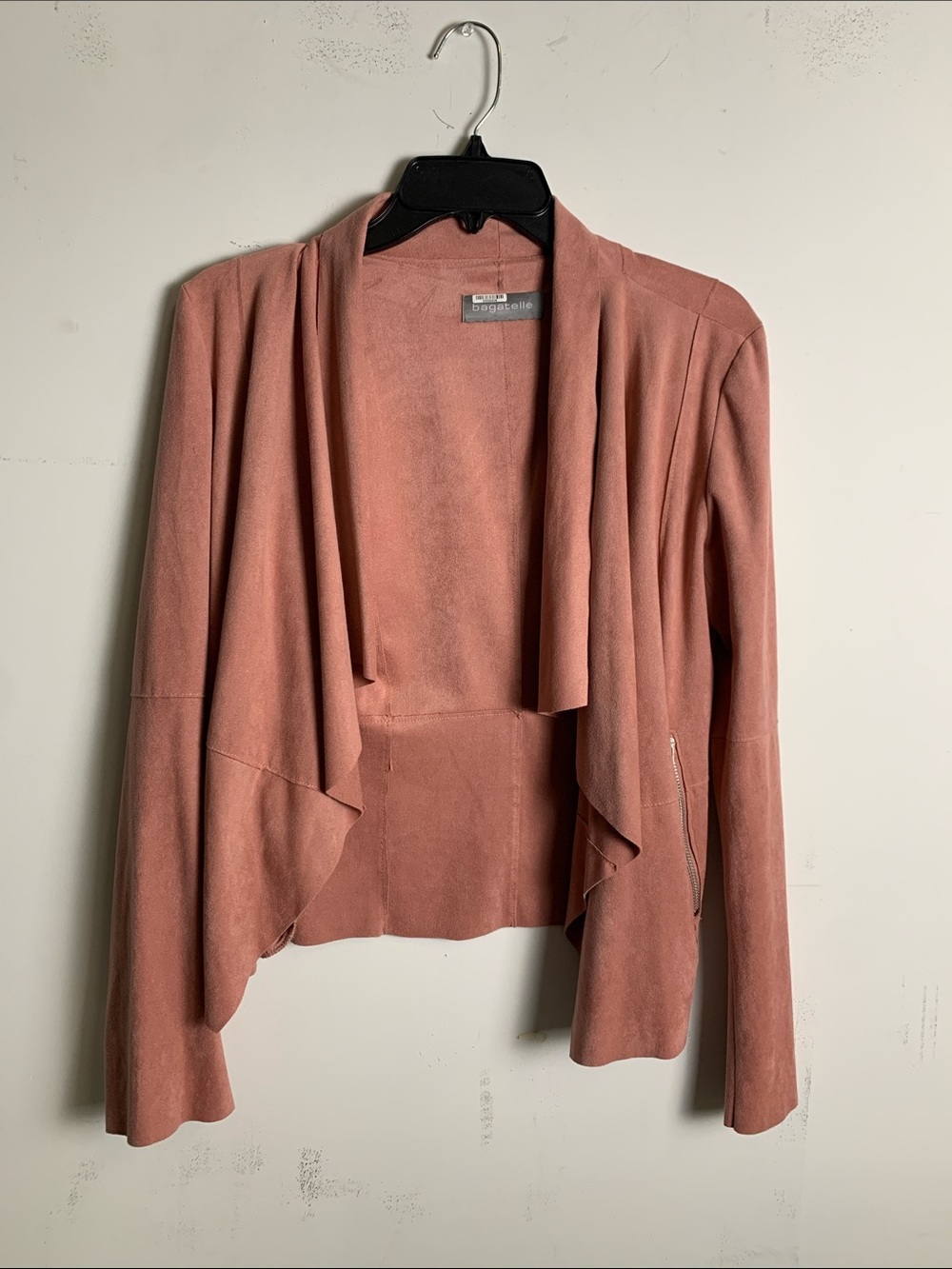 bagatelle Rose Blush Open-Front Waterfall Jacket